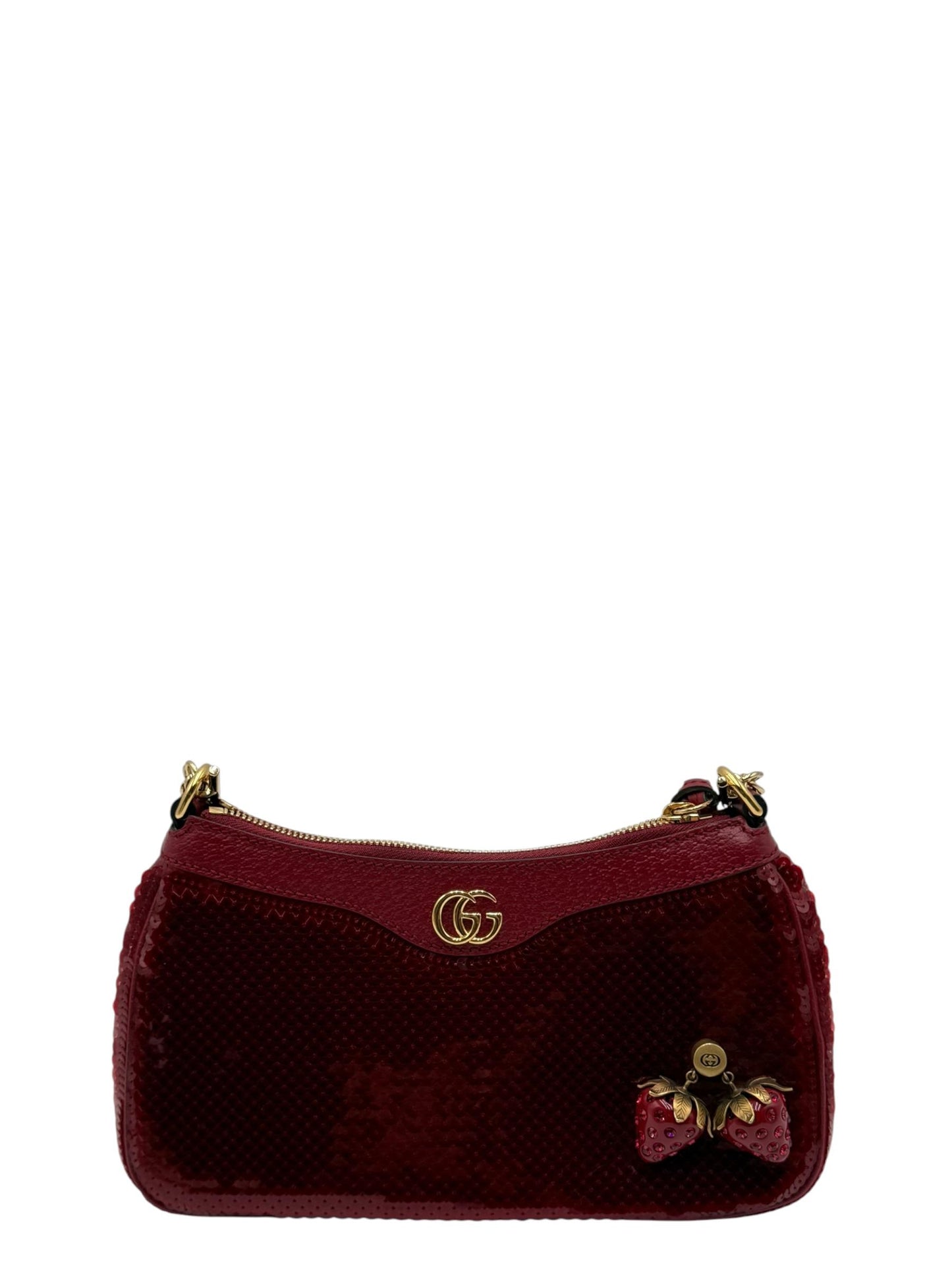 GUCCI OPHIDIA RED FABRIC SHOULDER BAG