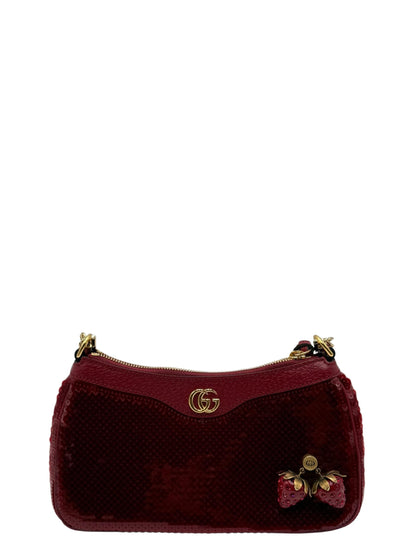 GUCCI OPHIDIA RED FABRIC SHOULDER BAG
