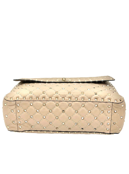 VALENTINO GARAVANI ROCKSTUD SPIKE LEATHER HANDBAG
