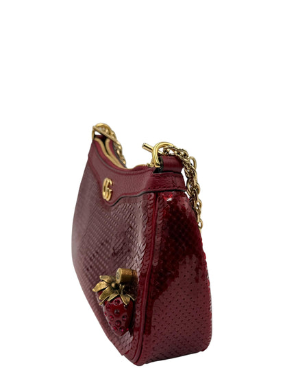 GUCCI OPHIDIA RED FABRIC SHOULDER BAG