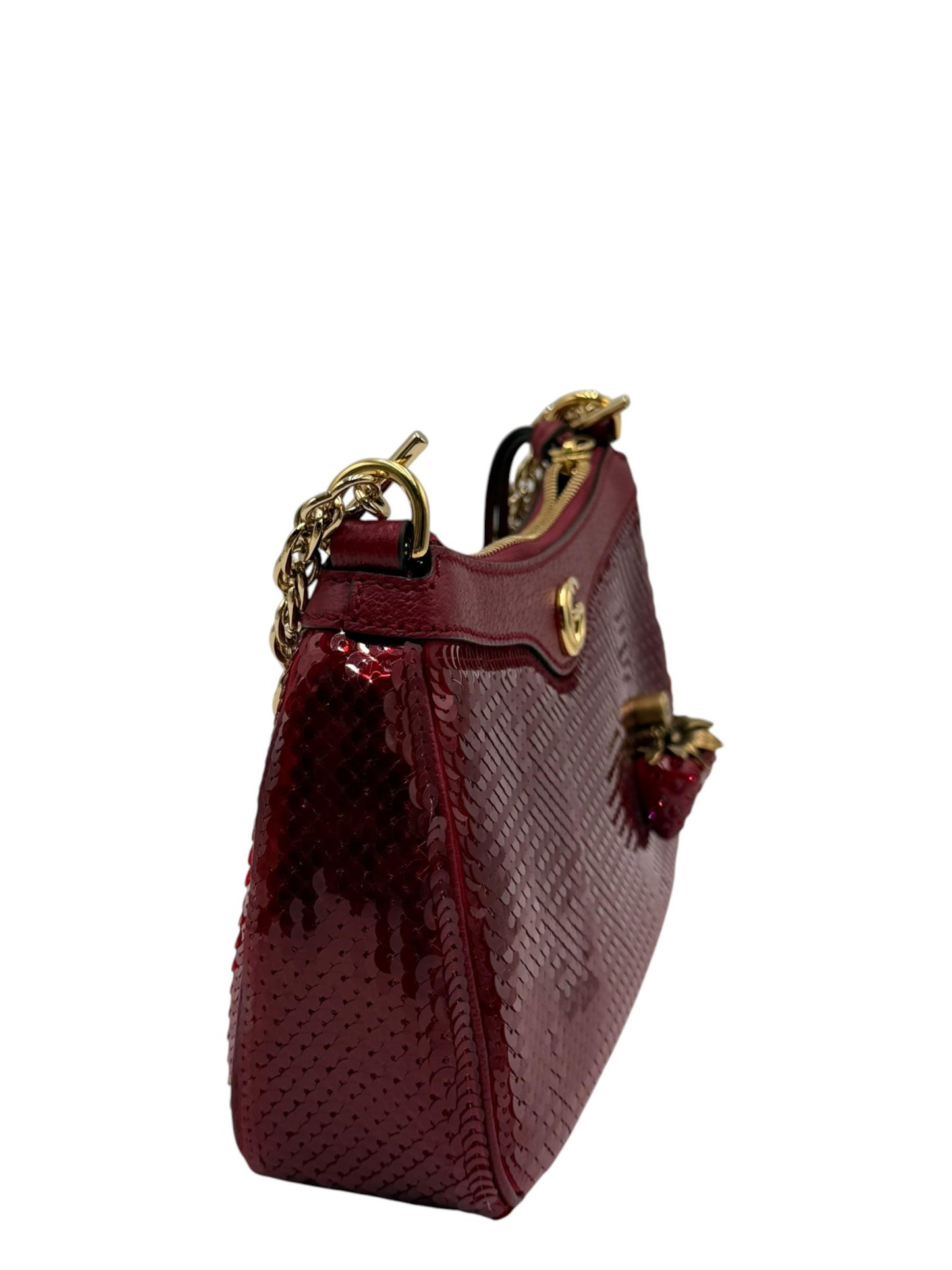 GUCCI OPHIDIA RED FABRIC SHOULDER BAG
