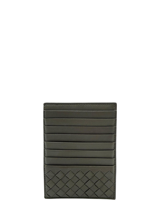 BOTTEGA VENETA GRAY LAMBSKIN CARD HOLDER