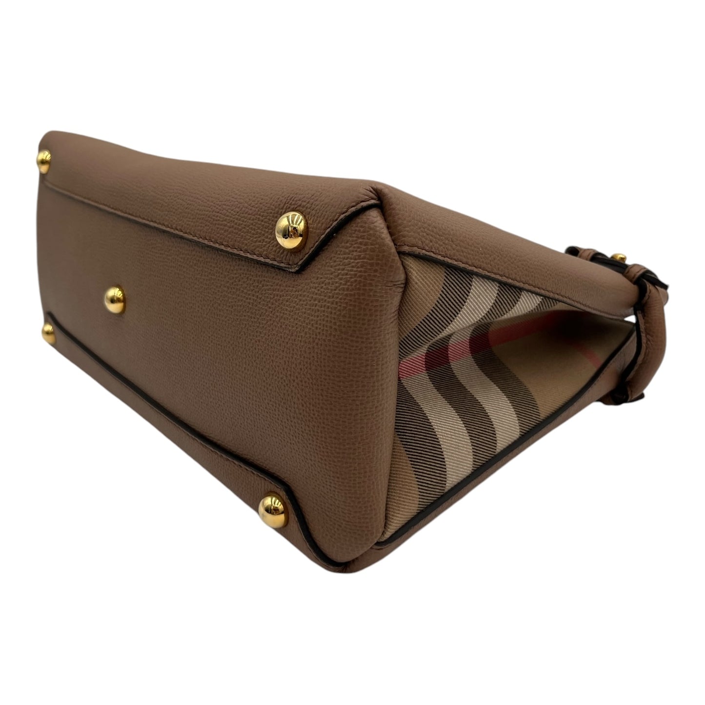 BURBERRY BANNER LEATHER SHOULDER BAG IN BROWN