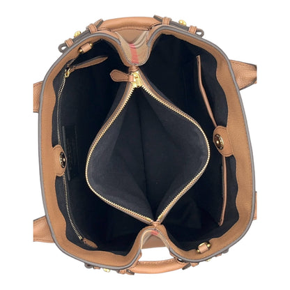 BURBERRY BANNER LEATHER SHOULDER BAG IN BROWN