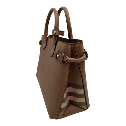 BURBERRY BANNER LEATHER SHOULDER BAG IN BROWN