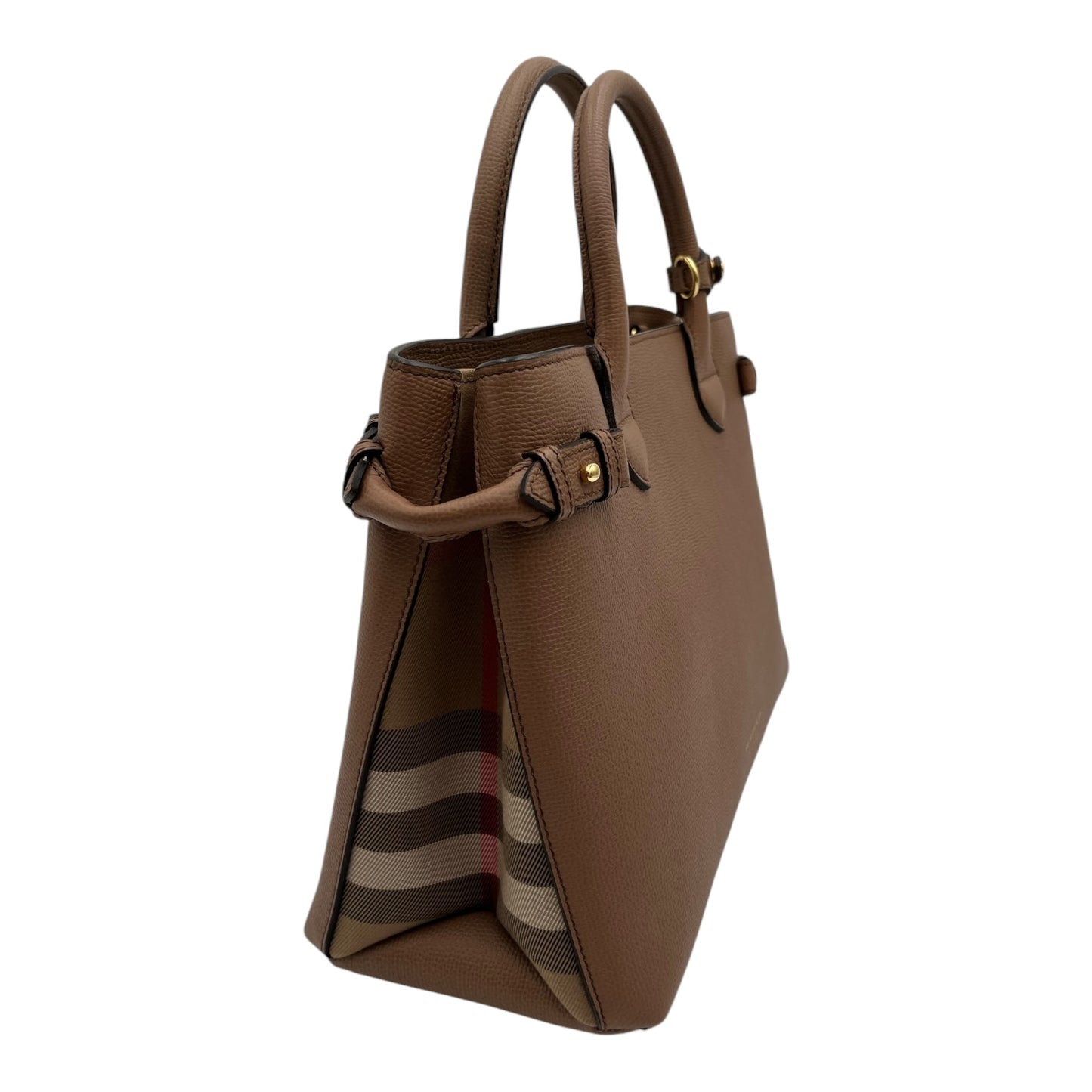BURBERRY BANNER LEATHER SHOULDER BAG IN BROWN
