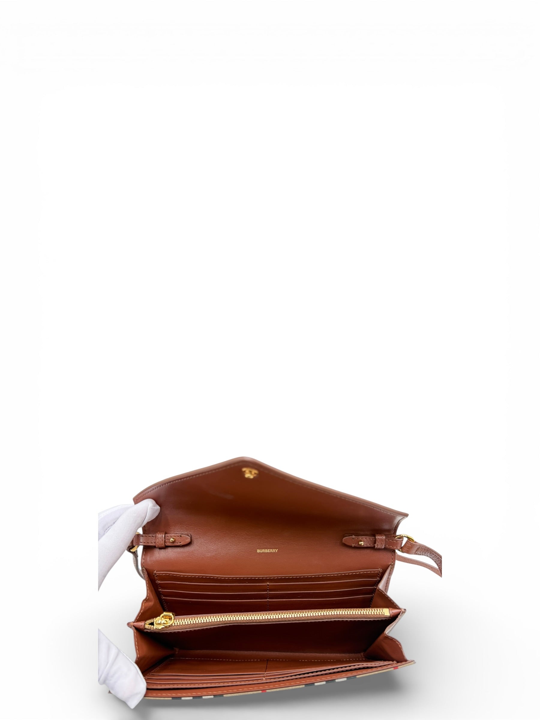 BURBERRY HANNAH LEATHER HANDBAG