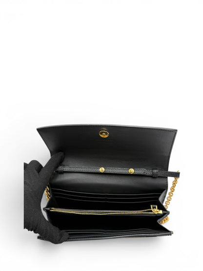 BURBERRY CALFSKIN HOUSE CHECK HENLEY WALLET ON CHAIN