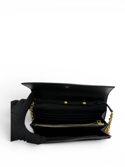 BURBERRY CALFSKIN HOUSE CHECK HENLEY WALLET ON CHAIN