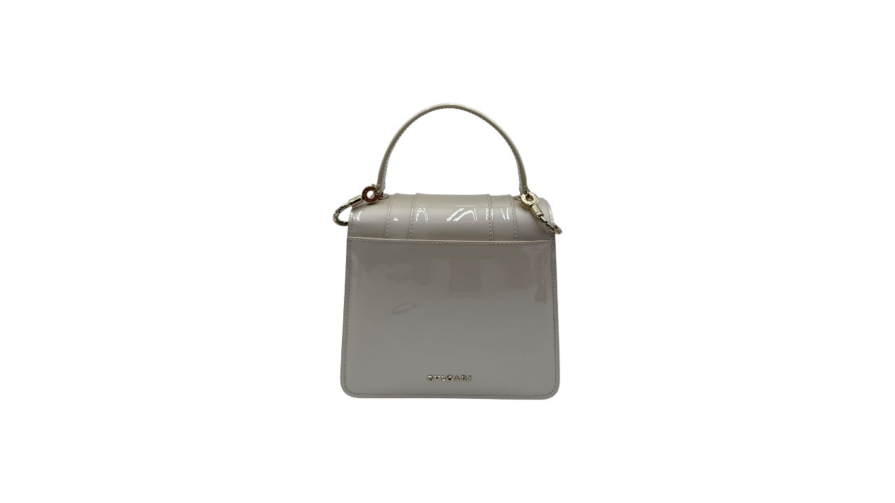 BVLGARI SERPENTI FOREVER CREAM VERNIS SATCHEL