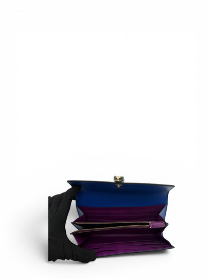 BVLGARI BLUE LEATHER SERPENTI FOREVER CONTINENTAL WALLET