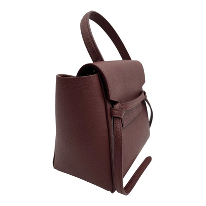CELINE BELT BAG NANO IN BURGUNDY WITH GOLD HARDWARE