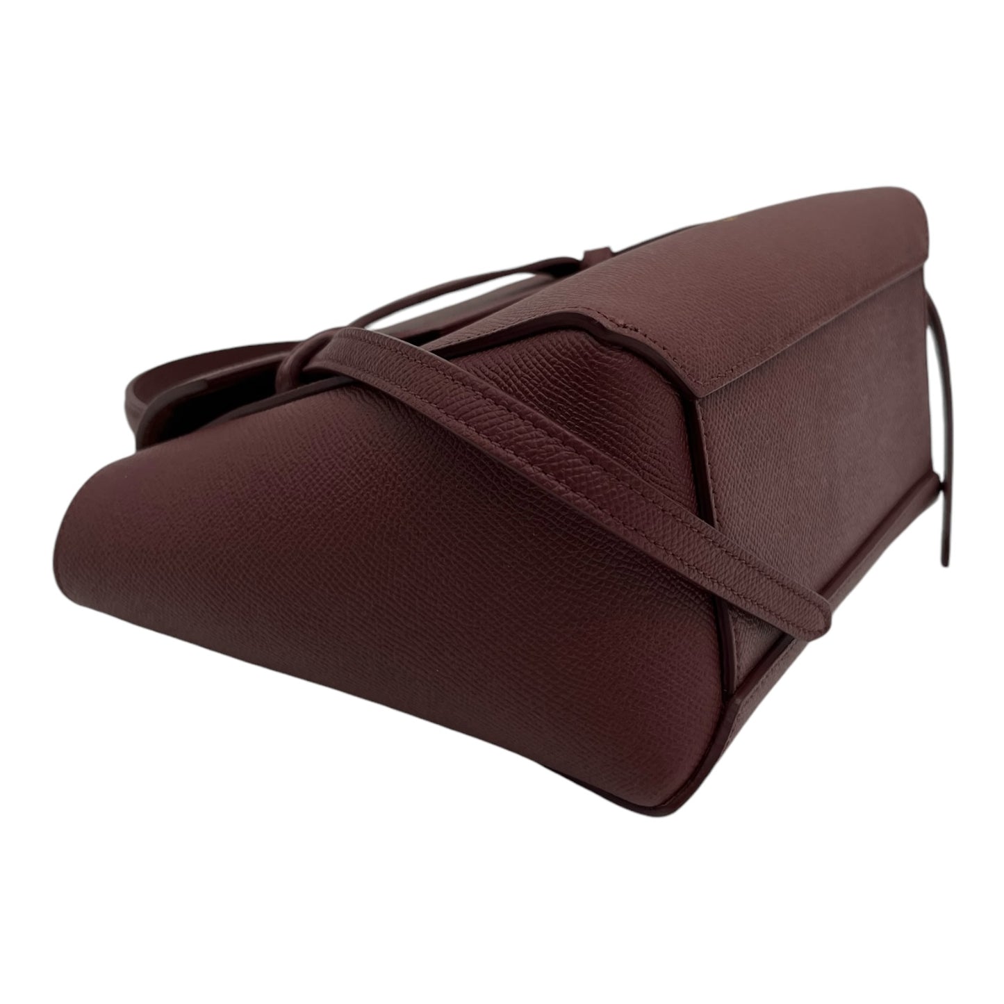 CELINE BELT BAG NANO IN BURGUNDY WITH GOLD HARDWARE