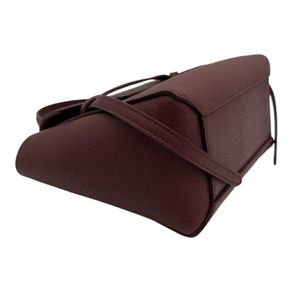 CELINE BELT BAG NANO IN BURGUNDY WITH GOLD HARDWARE