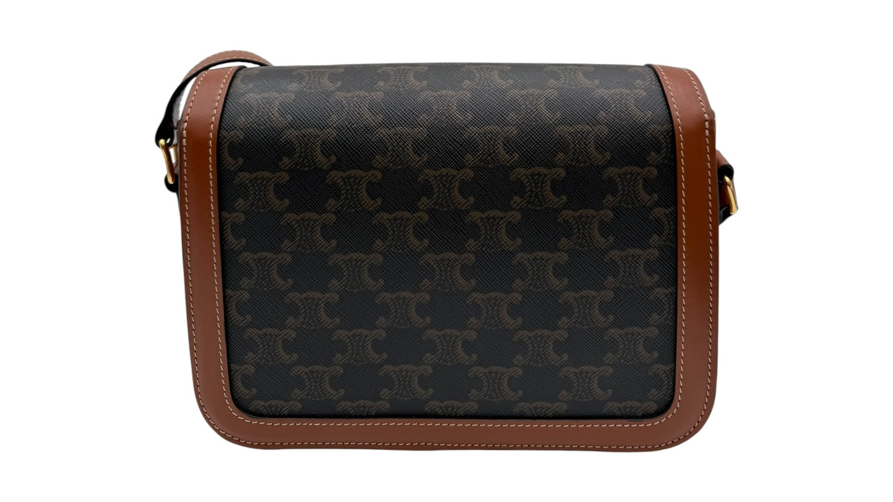 CELINE TEEN TRIOMPHE BAG IN TRIOMPHE CANVAS AND CALFSKIN