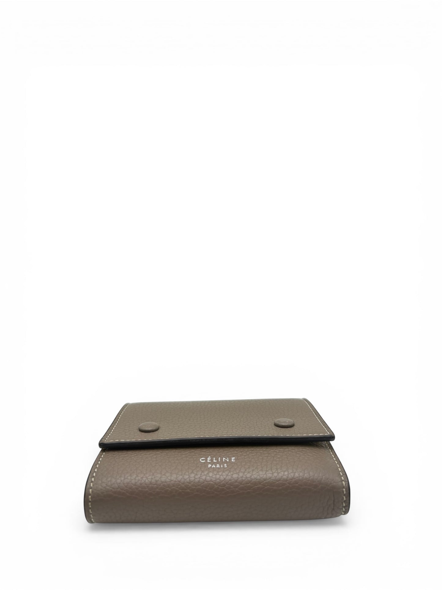 CELINE GREY LEATHER COMPACT WALLET