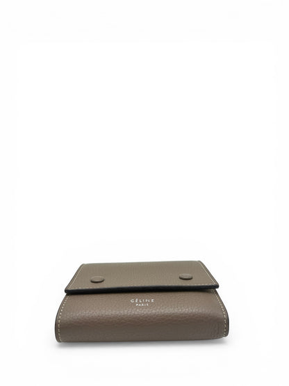 CELINE GREY LEATHER COMPACT WALLET