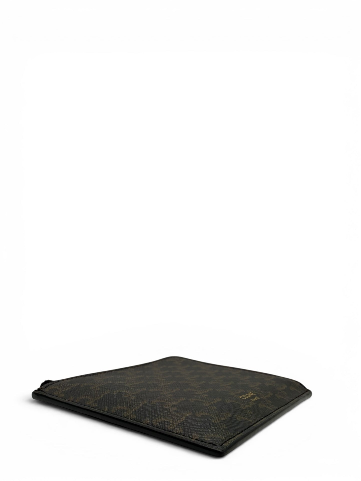 CELINE ZIPPED PURSE WITH CARD HOLDER IN TRIOMPHE CANVAS AND LAMBSKIN