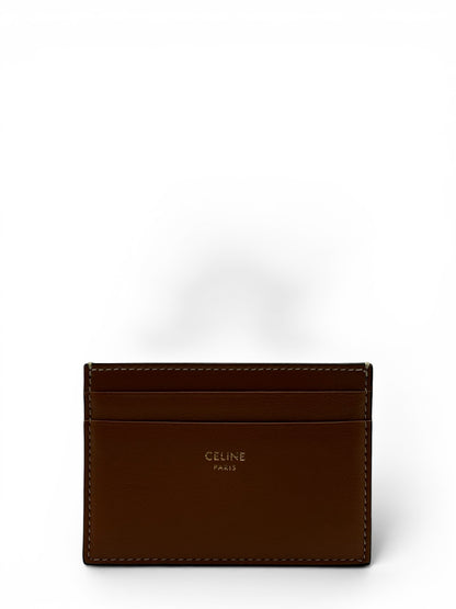 CELINE ZIPPED PURSE WITH CARD HOLDER IN TRIOMPHE CANVAS AND LAMBSKIN