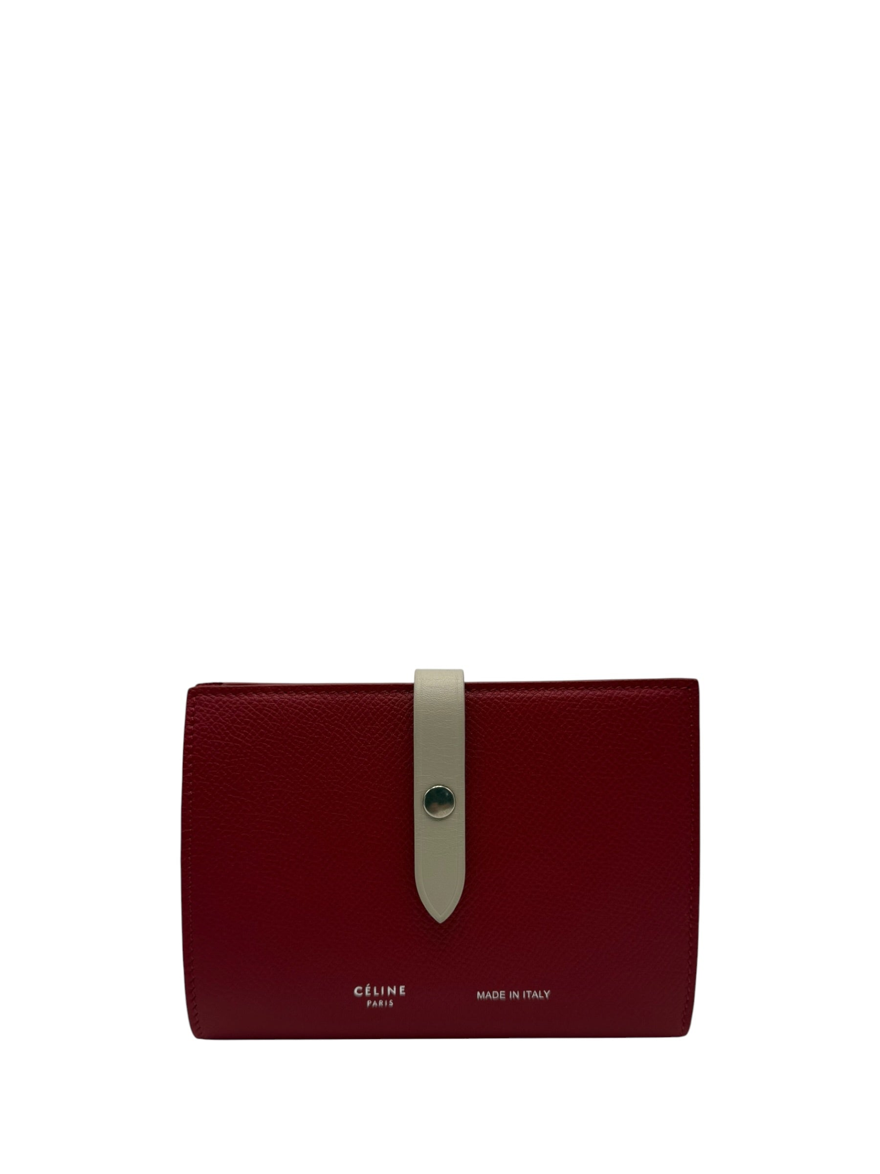 CELINE MEDUIM STRAP WALLET IN RED CALFSKIN