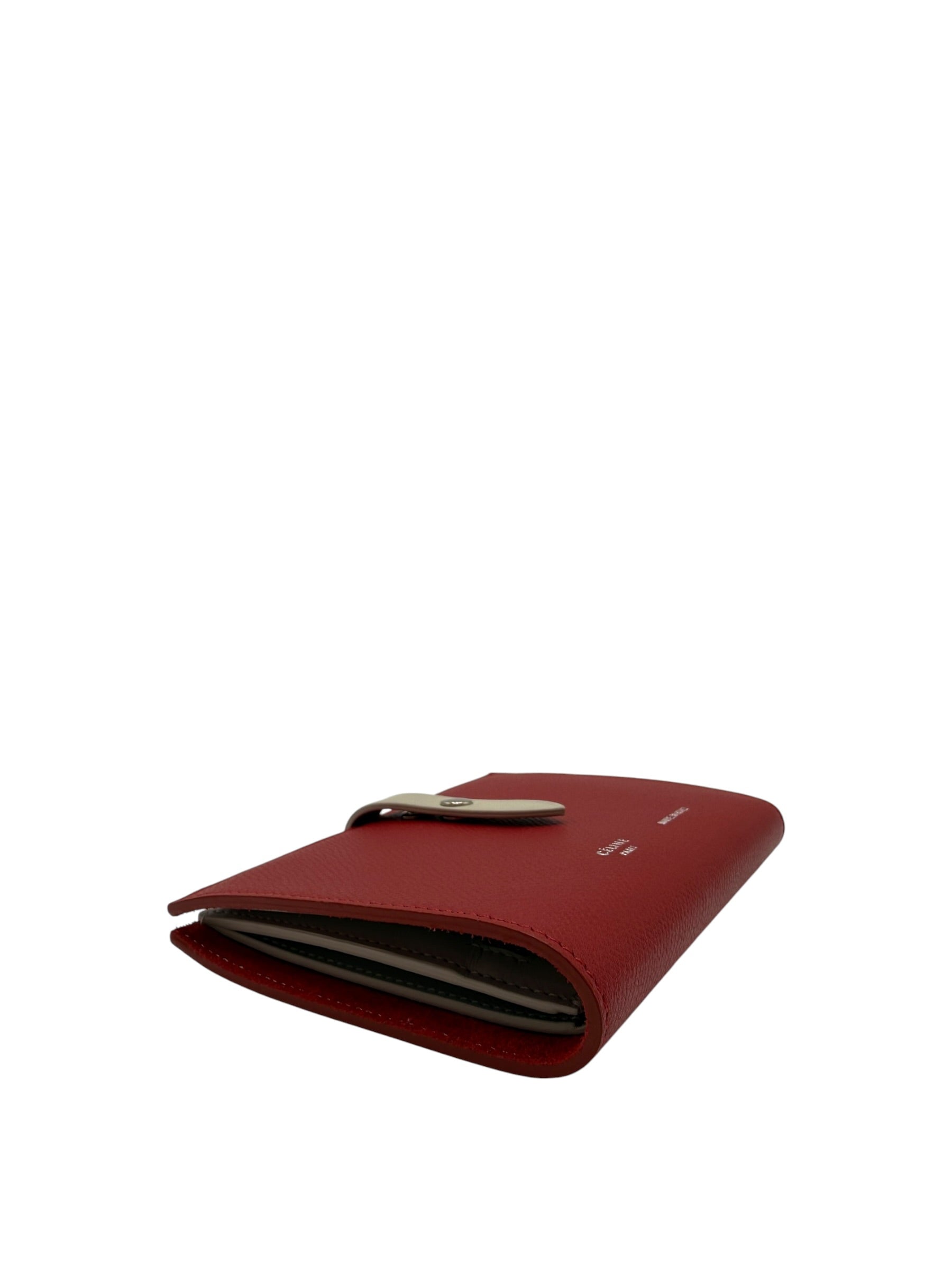 CELINE MEDUIM STRAP WALLET IN RED CALFSKIN