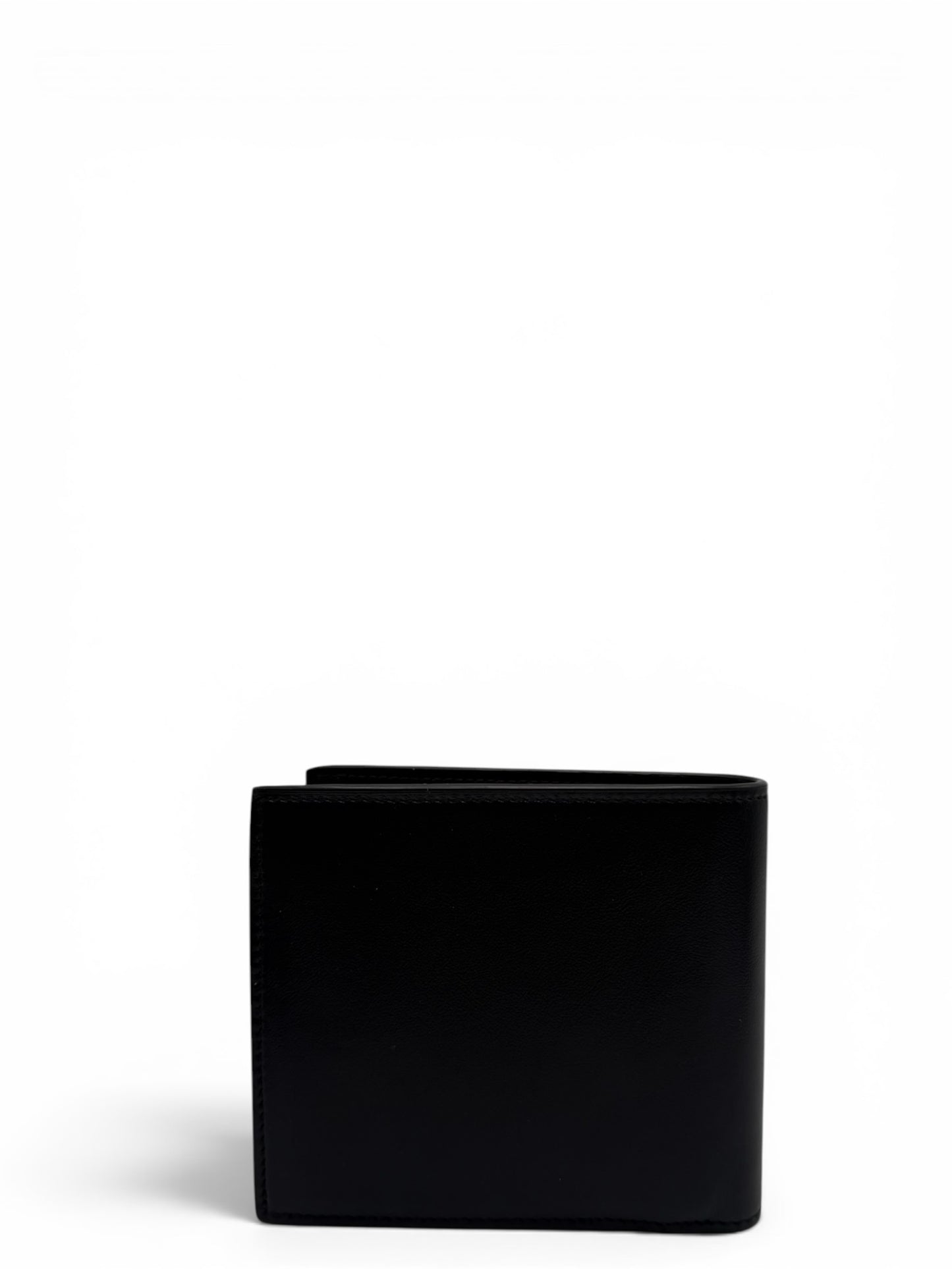 CELINE BLACK  MEN BI-FOLD WALLET IN SMOOTH CALFSKIN LEATHER WITH A PRINTED LOGO