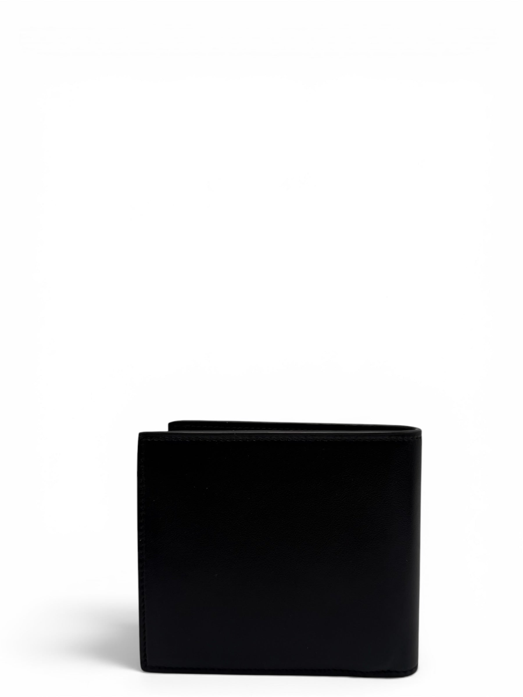 CELINE BLACK  MEN BI-FOLD WALLET IN SMOOTH CALFSKIN LEATHER WITH A PRINTED LOGO