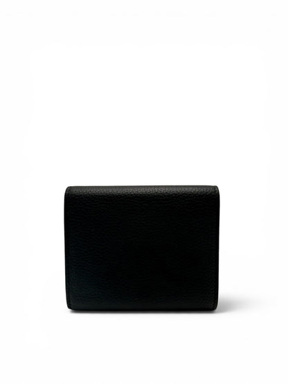 CELINE BLACK GRAINED CALFSKIN SMALL TRIFOLD WALLET
