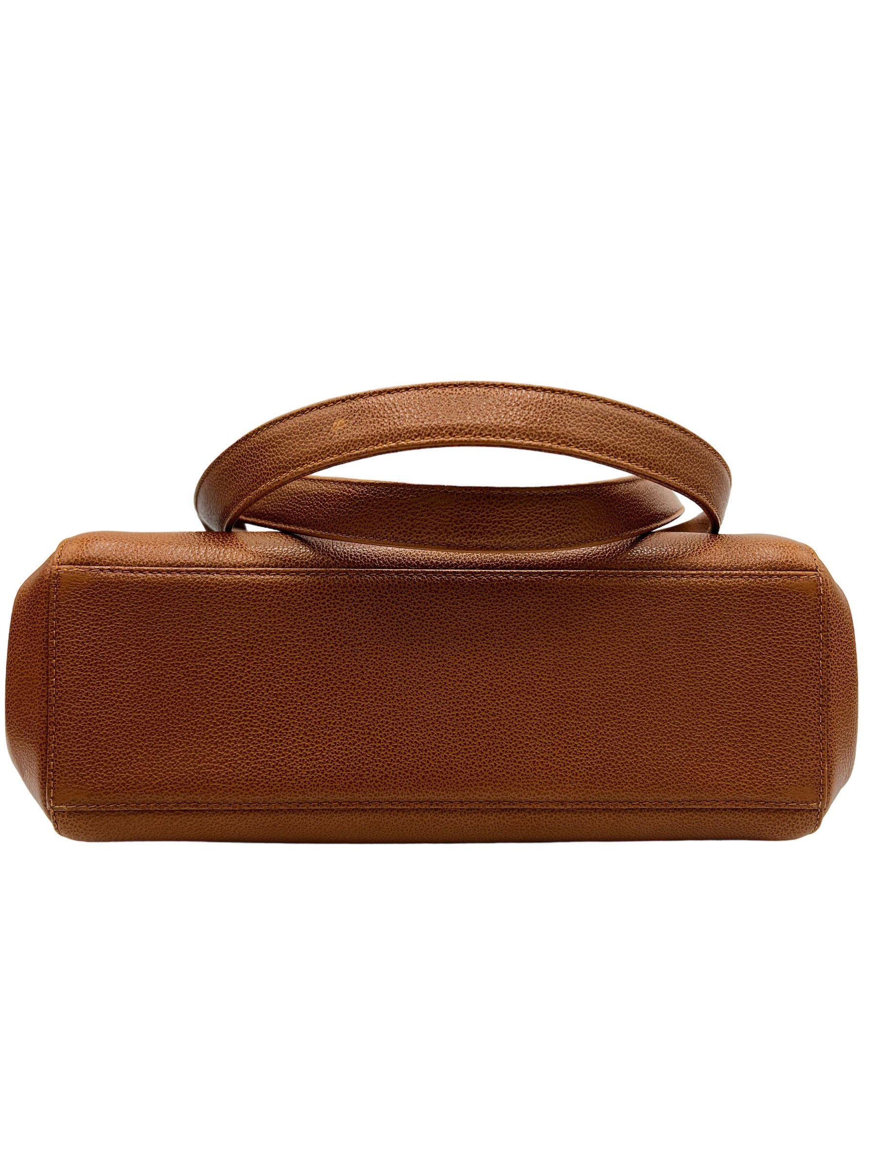 CHANEL VINTAGE SMALL TOTE COGNAC CAVIAR BROWN SATCHEL