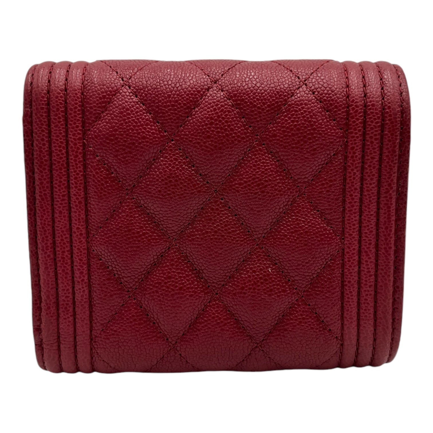 CHANEL CAVIAR QUILTED RED WALLET