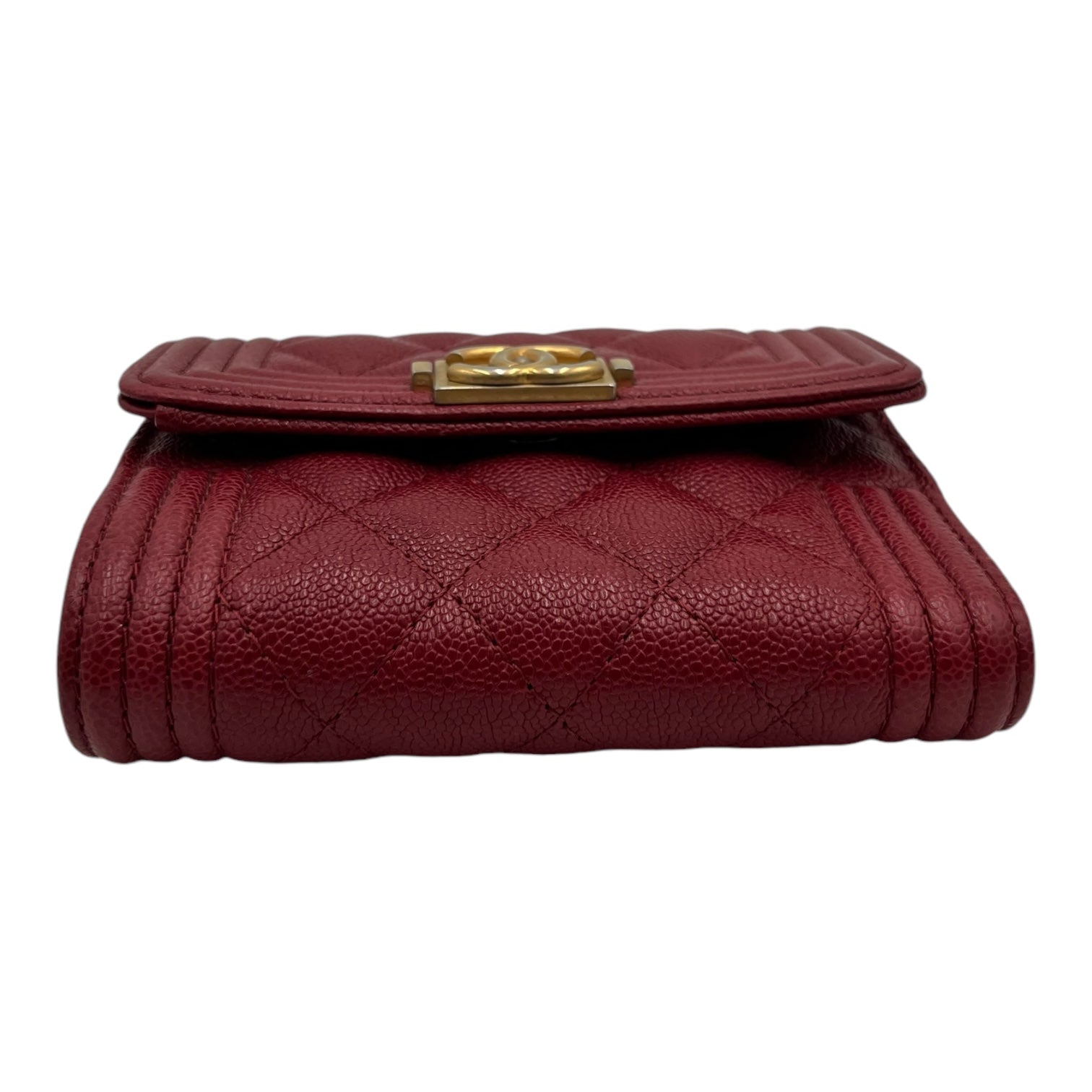 CHANEL CAVIAR QUILTED RED WALLET
