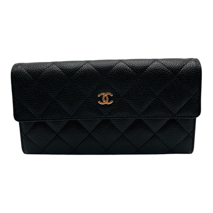 CHANEL BLACK CAVIAR CC WALLET