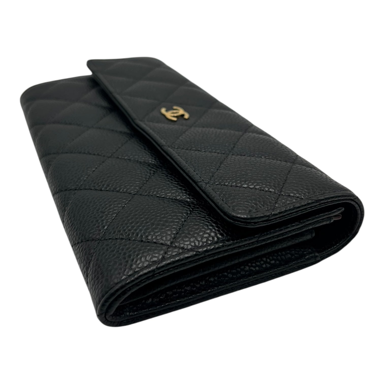 CHANEL BLACK CAVIAR CC WALLET