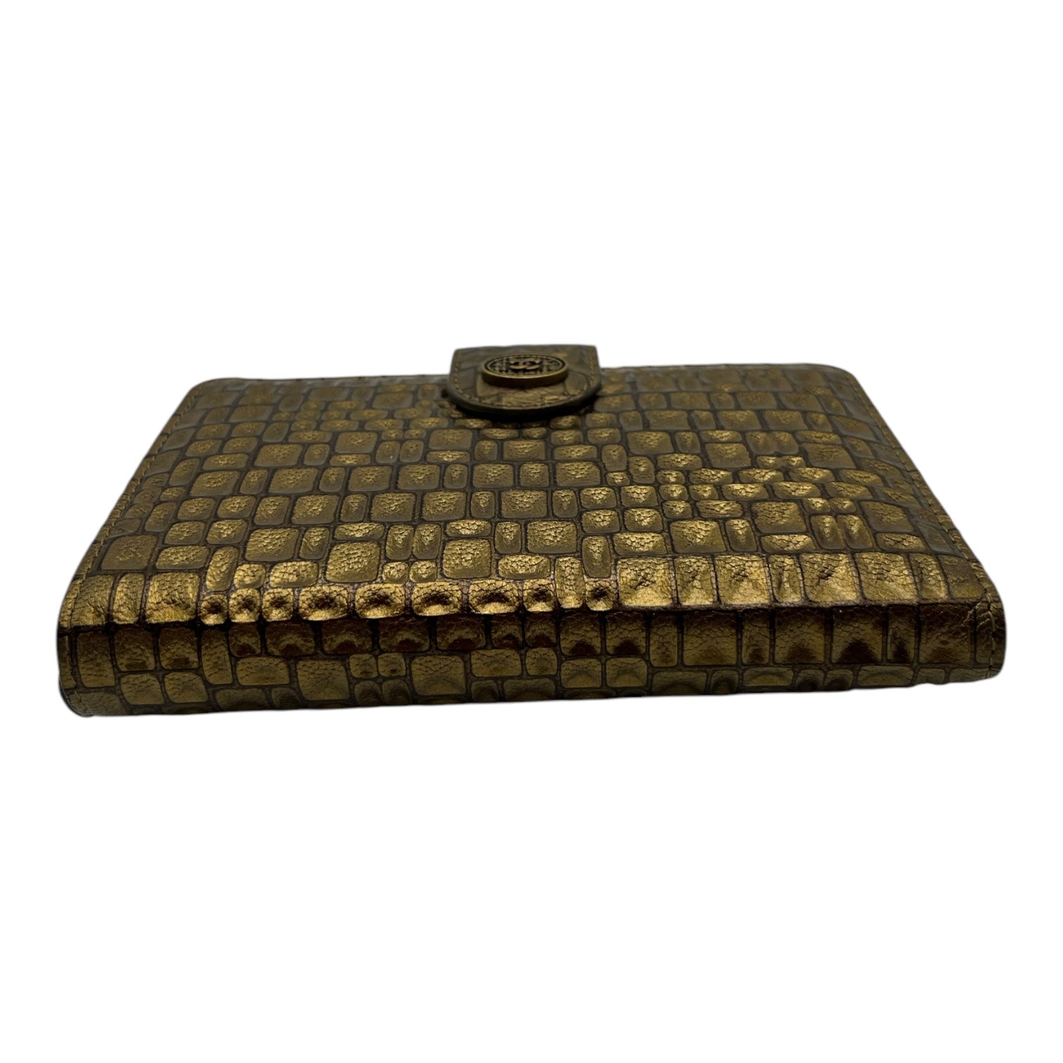 CHANEL METIERS DES ARTS GOLD CROC EMBOSSED WALLET