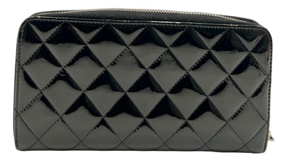 CHANEL INTERLOCKING CC LOGO PATENT LEATHER CONTINENTAL WALLET