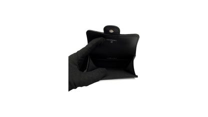 CHANEL BLACK LAMBSKIN CF COIN PURSE