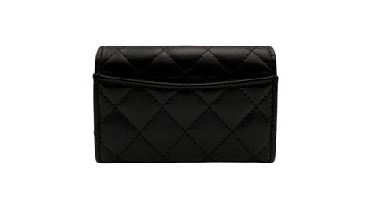 CHANEL BLACK LAMBSKIN CF COIN PURSE