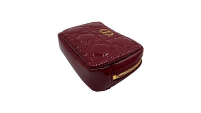DIOR RED PATENT LEATHER ZIPPY WALLET