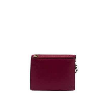 DIOR DIORISSIMO COMPACT GRAINED LEATHER WALLET PINK