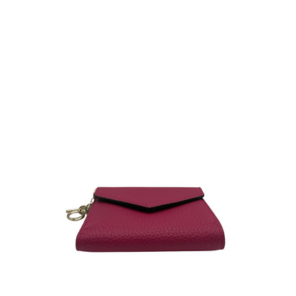 DIOR DIORISSIMO COMPACT GRAINED LEATHER WALLET PINK