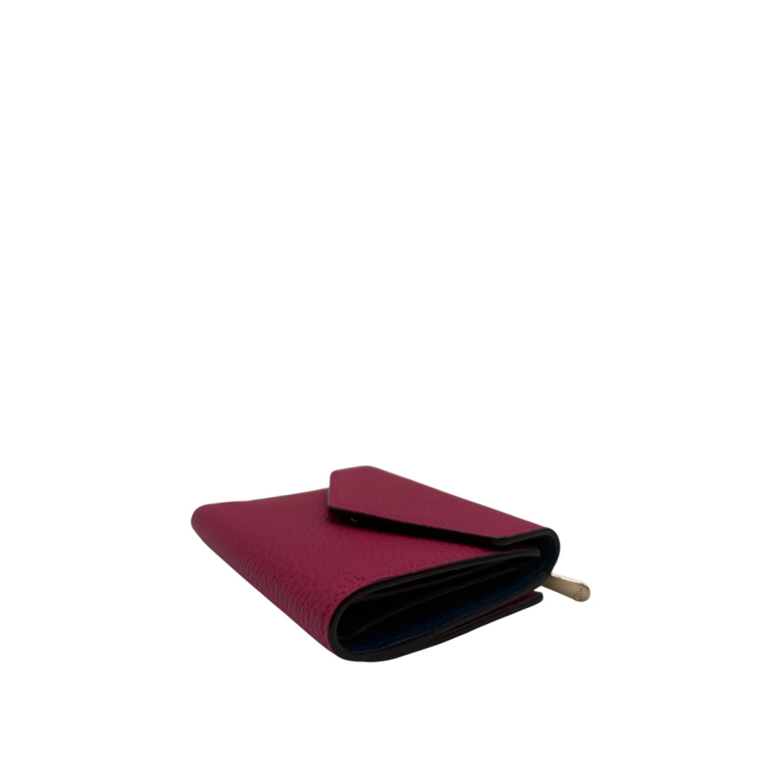 DIOR DIORISSIMO COMPACT GRAINED LEATHER WALLET PINK
