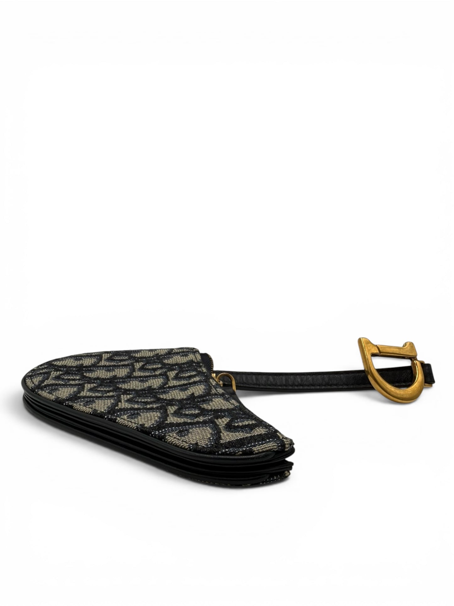 DIOR OBLIQUE SADDLE COIN PURSE NAVY