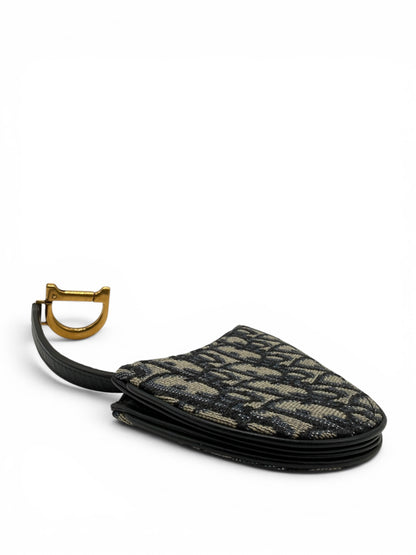 DIOR OBLIQUE SADDLE COIN PURSE NAVY