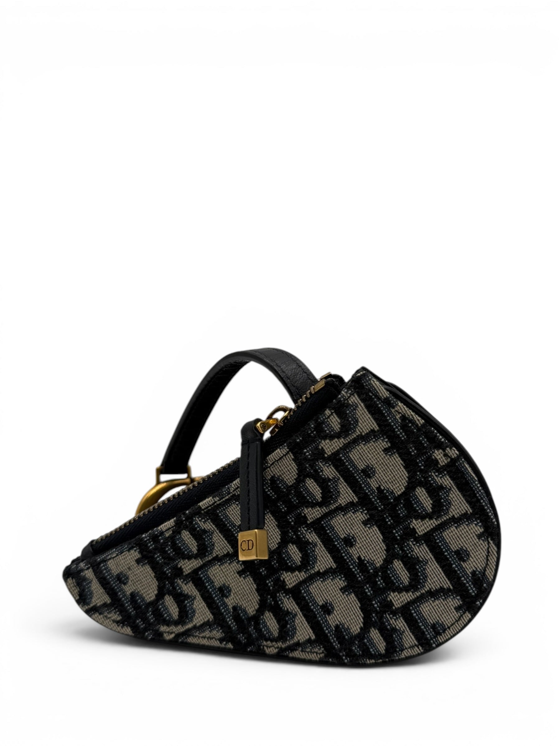 DIOR OBLIQUE SADDLE COIN PURSE NAVY