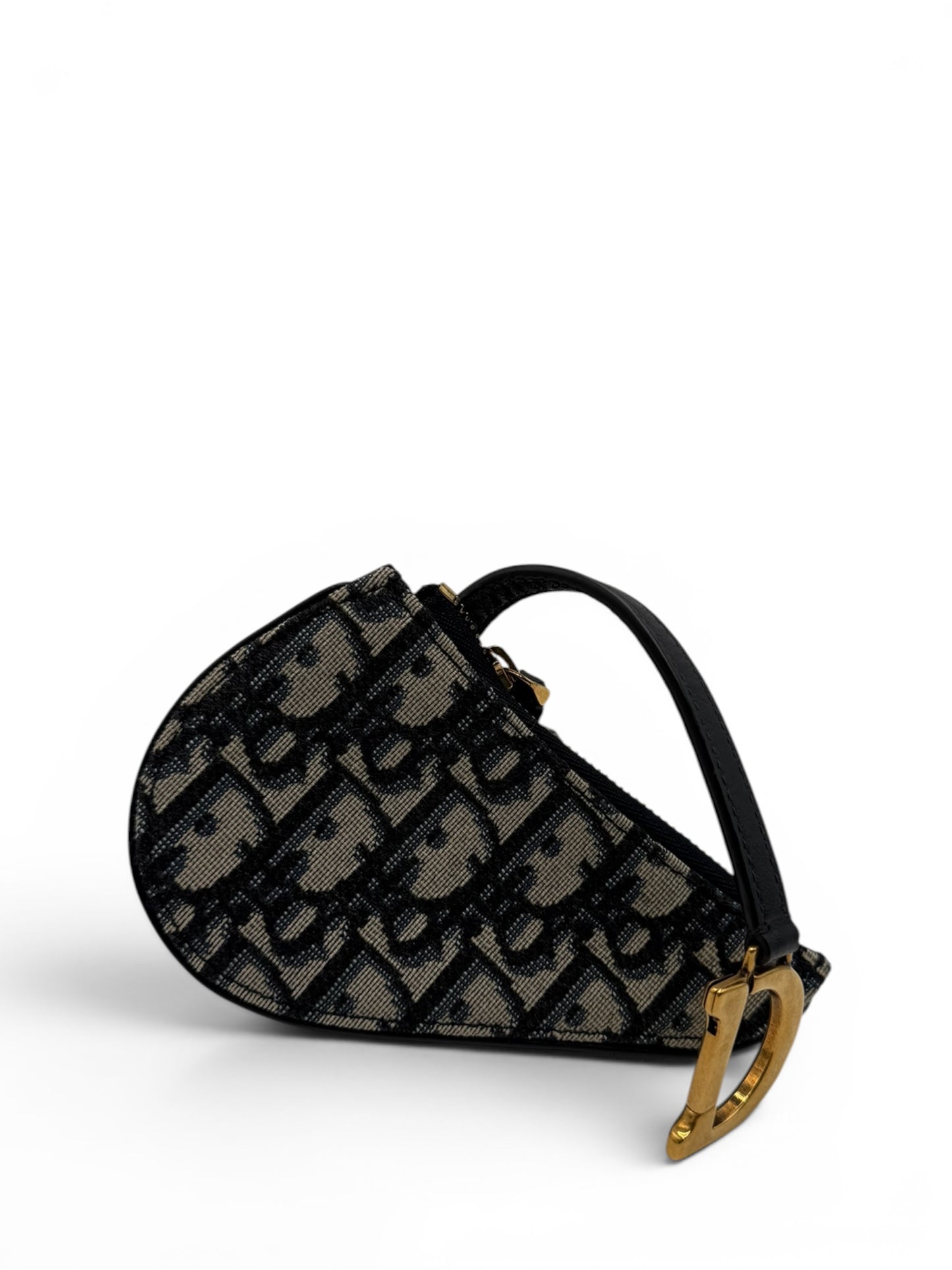 DIOR OBLIQUE SADDLE COIN PURSE NAVY