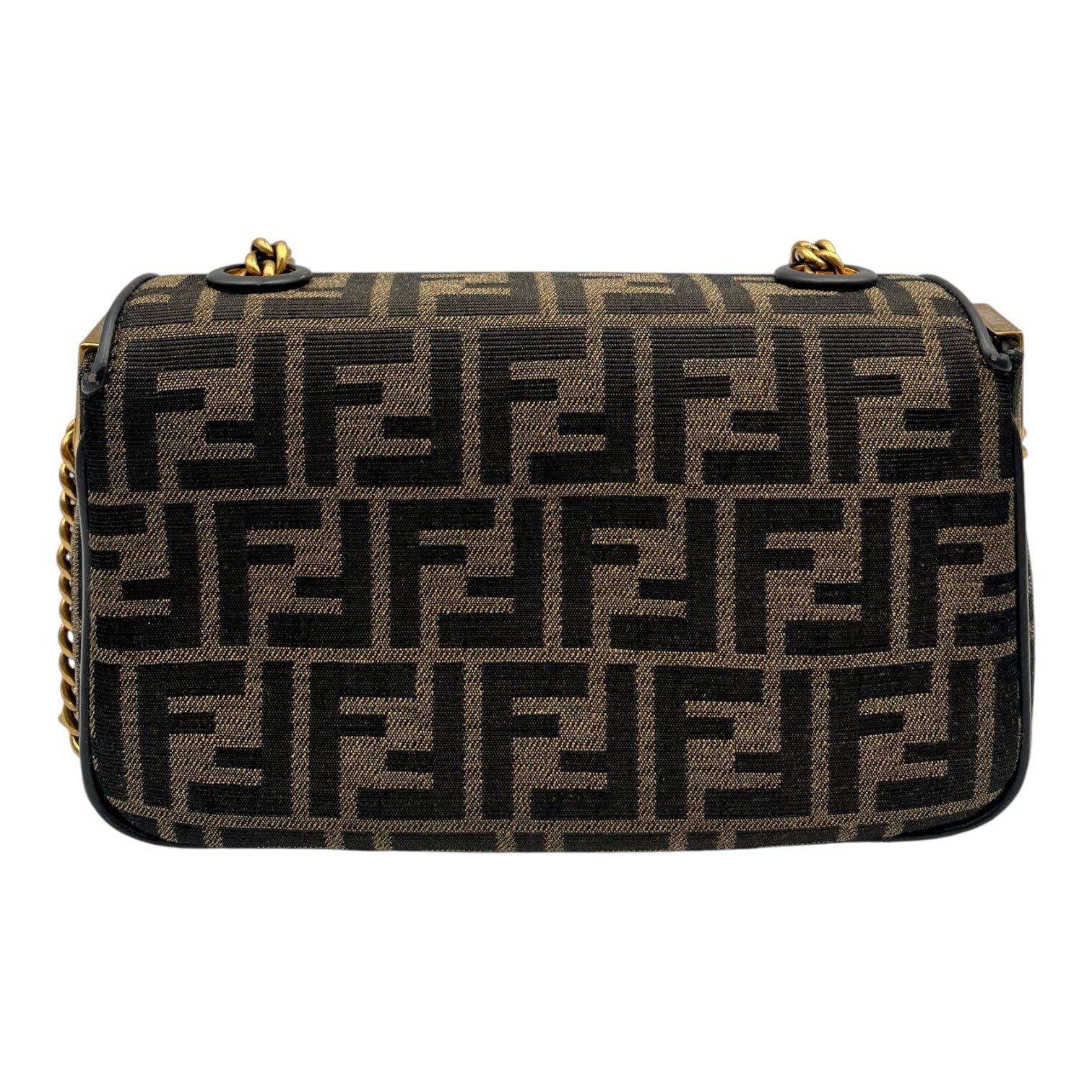 FENDI BROWN FF JACQUARD BAGUETTE FABRIC BAG MINI