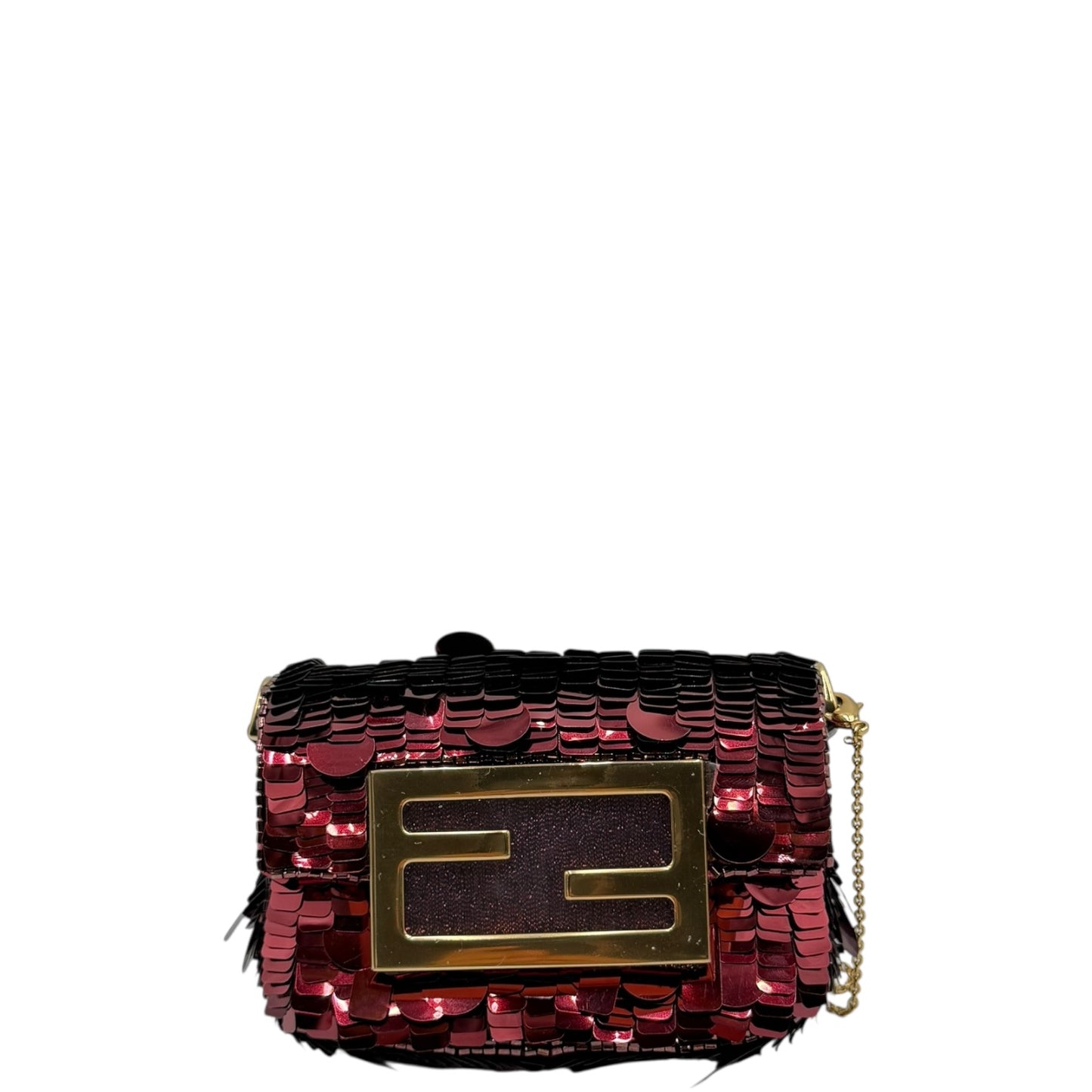 FENDI CHAIN BAGUETTE CHARM BAG SEQUINS NANO