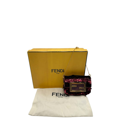 FENDI CHAIN BAGUETTE CHARM BAG SEQUINS NANO