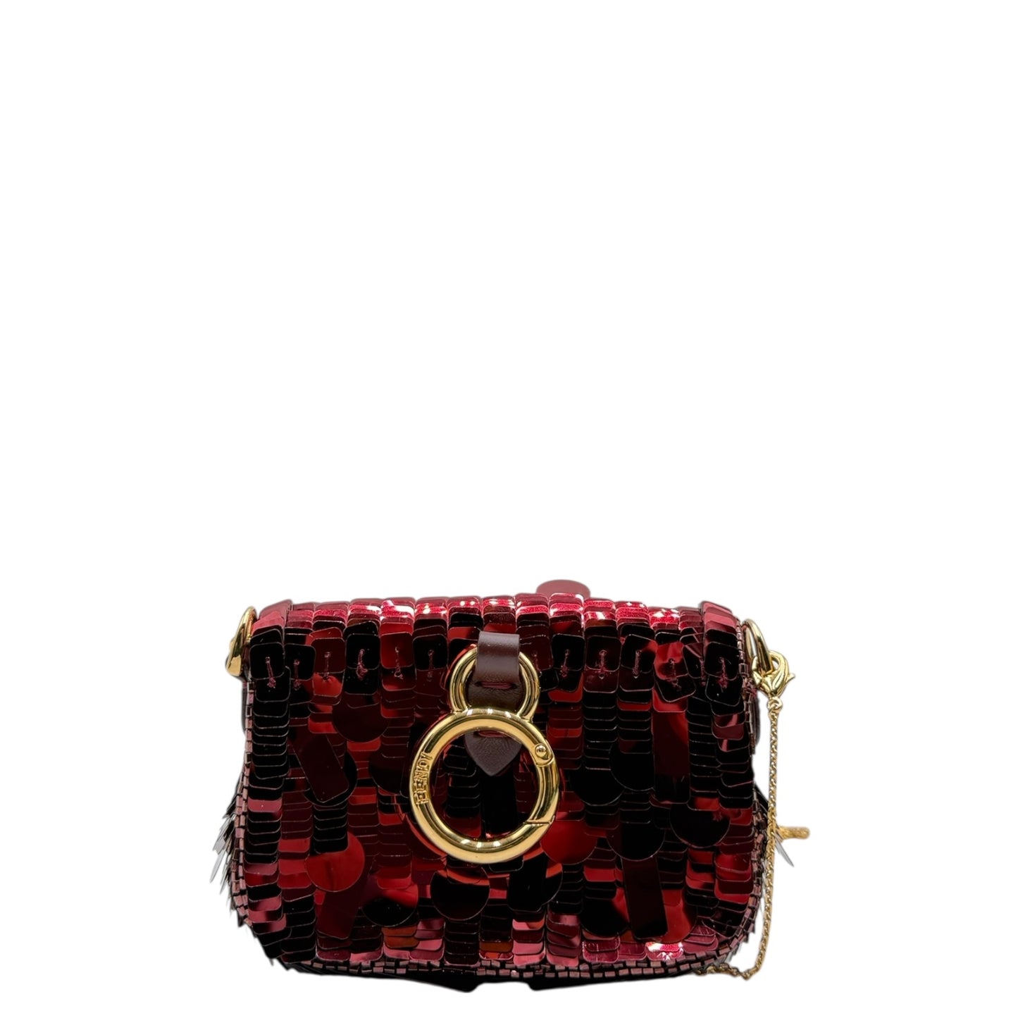 FENDI CHAIN BAGUETTE CHARM BAG SEQUINS NANO