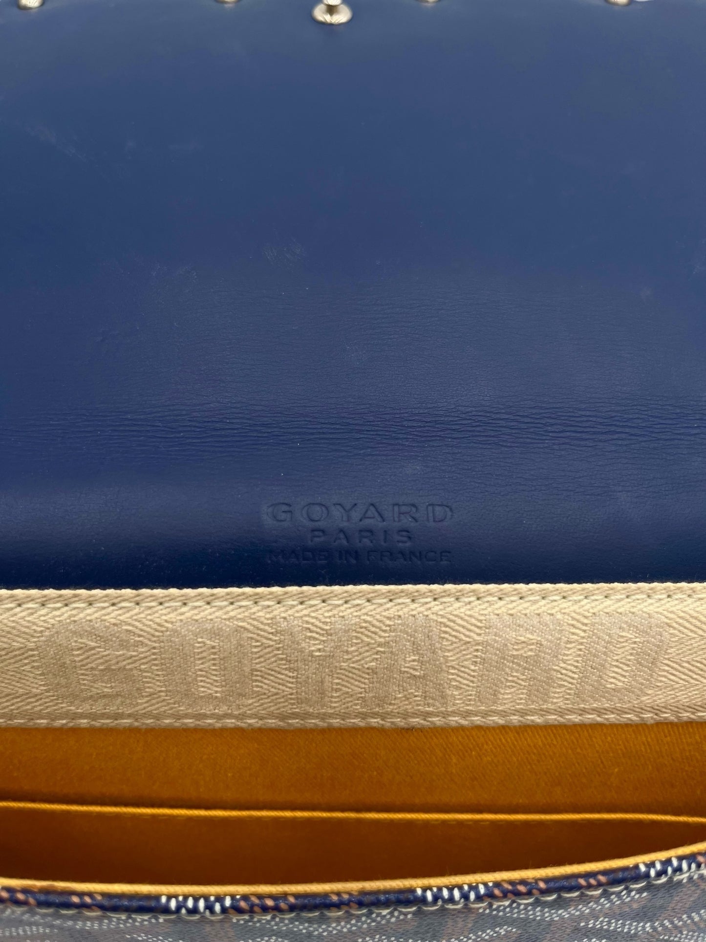 GOYARD GOYARDINE MONTE CARLO BOIS CLUTCH BLUE